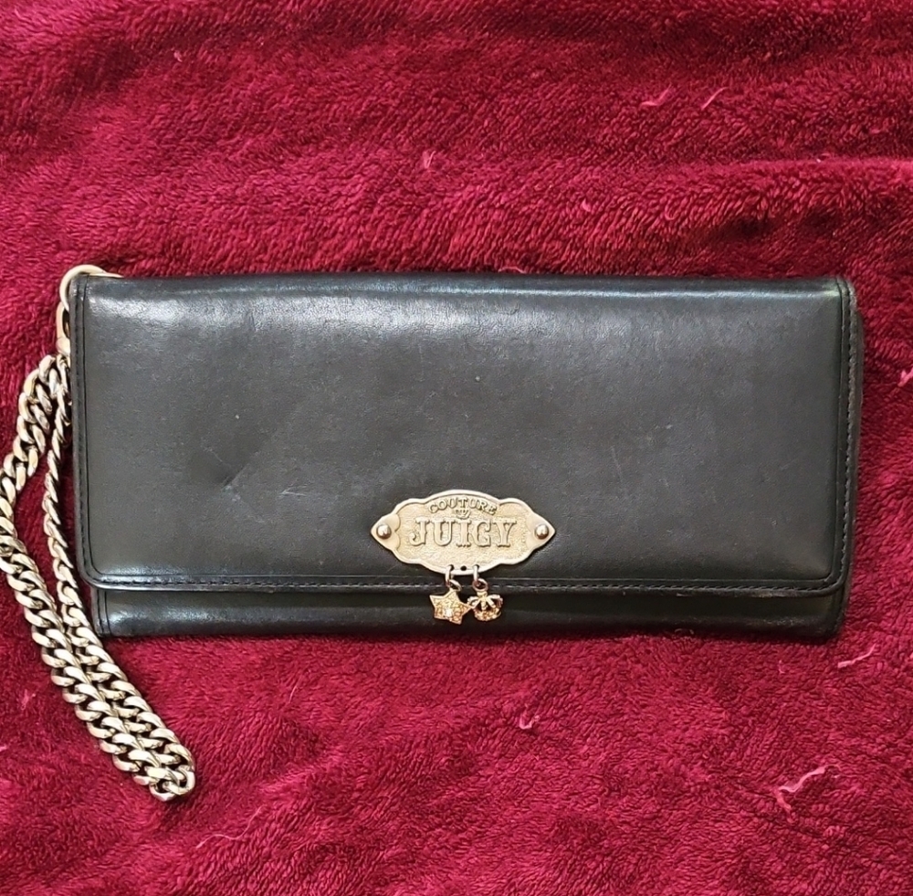 Juicy Couture Black Clutch with Gold Accents